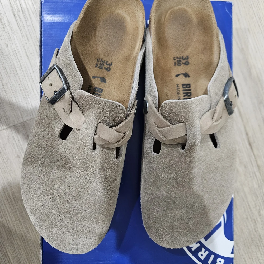 Birkenstock Kids Suede Clogs - Tan - Picture 3 of 5